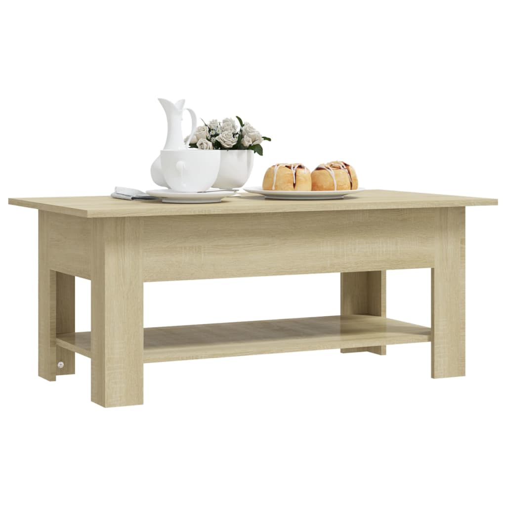 vidaXL Stolik kawowy, dąb sonoma, 102x55x42, materiał drewnopochodny