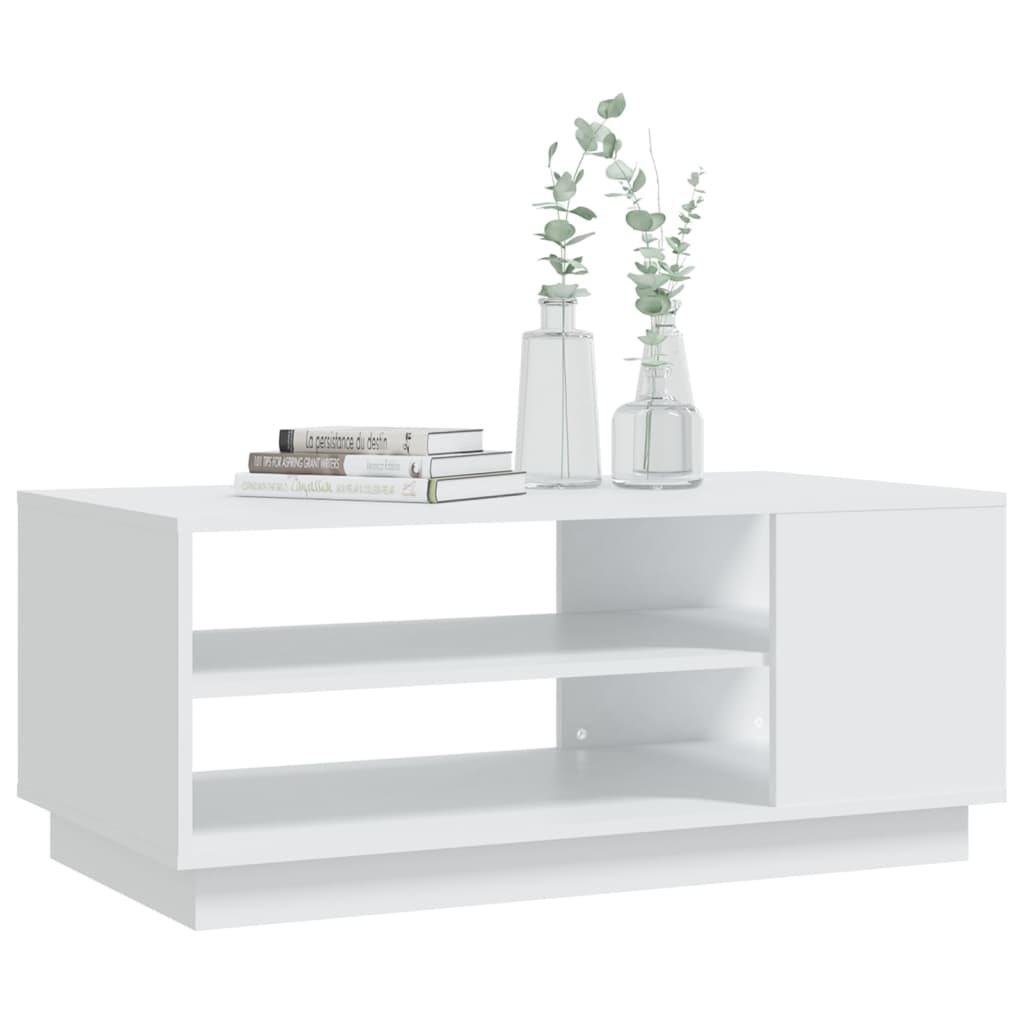 vidaXL Stolik kawowy, biały, 102x55x43 cm, materiał drewnopochodny