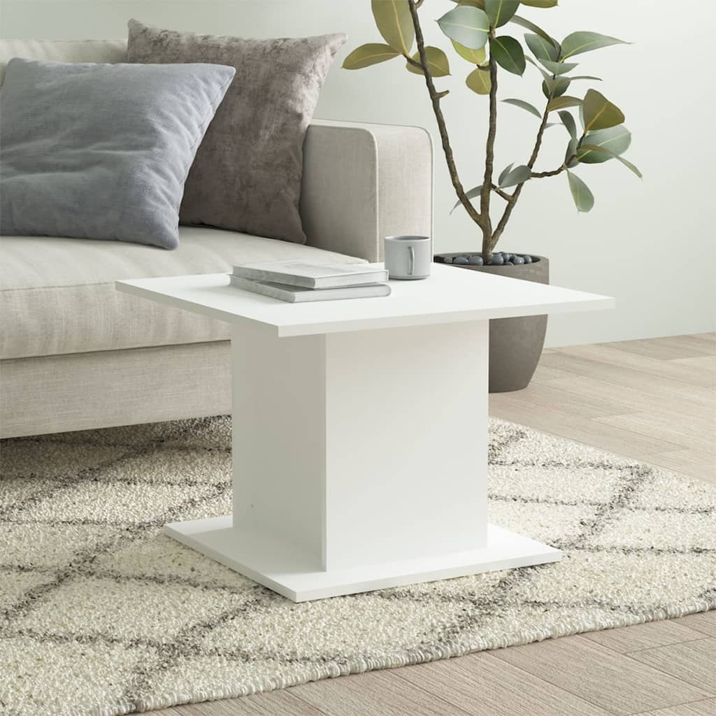 vidaXL Stolik kawowy, biały, 55,5x55,5x40 cm, materiał drewnopochodny