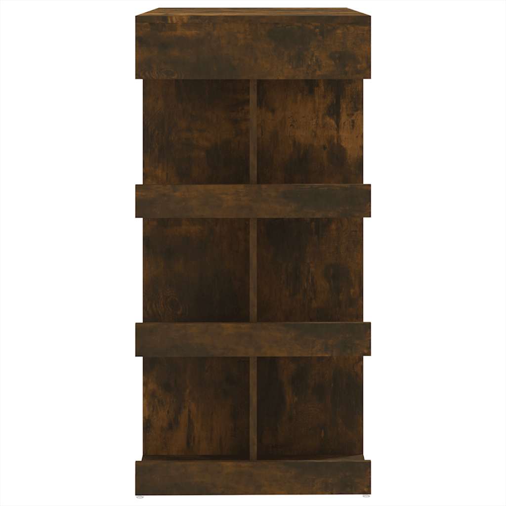 vidaXL Stolik barowy z półkami, przydymiony dąb, 100x50x101,5cm