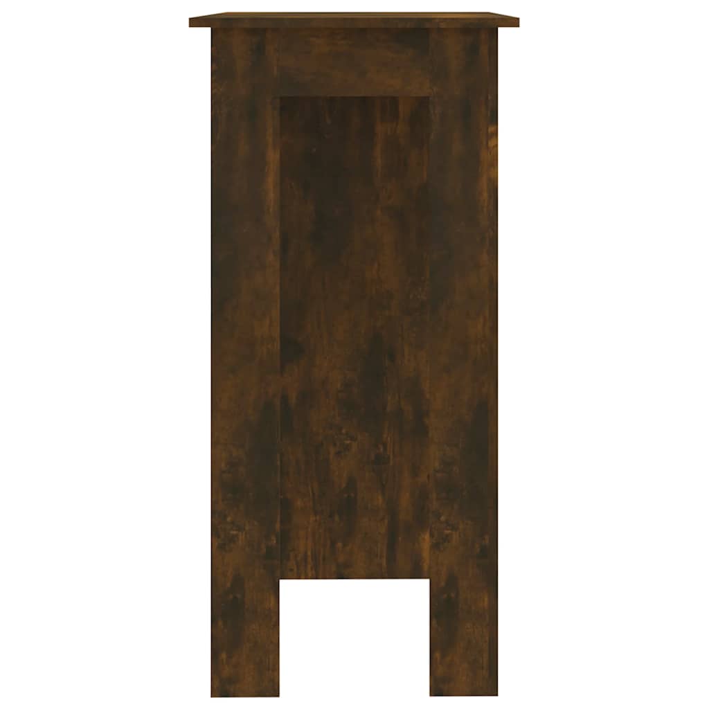 vidaXL Stolik barowy z półkami, przydymiony dąb, 102x50x103,5 cm