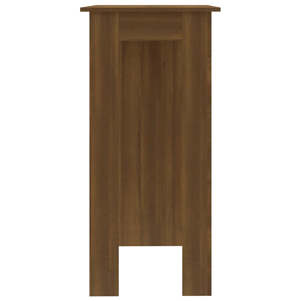 vidaXL Stolik barowy z półkami, brązowy dąb, 102x50x103,5 cm