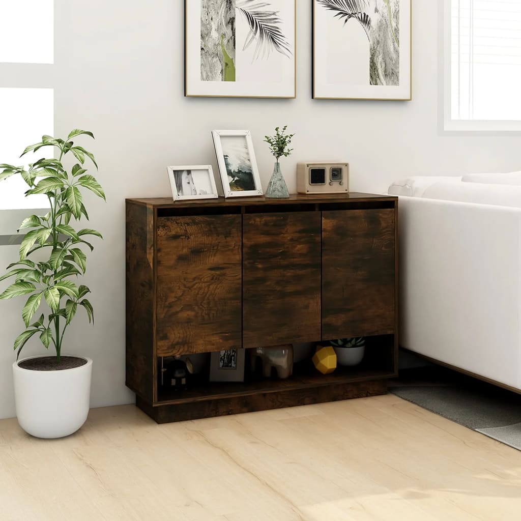 vidaXL Szafka, przydymiony dąb, 97x31x75 cm, materiał drewnopochodny