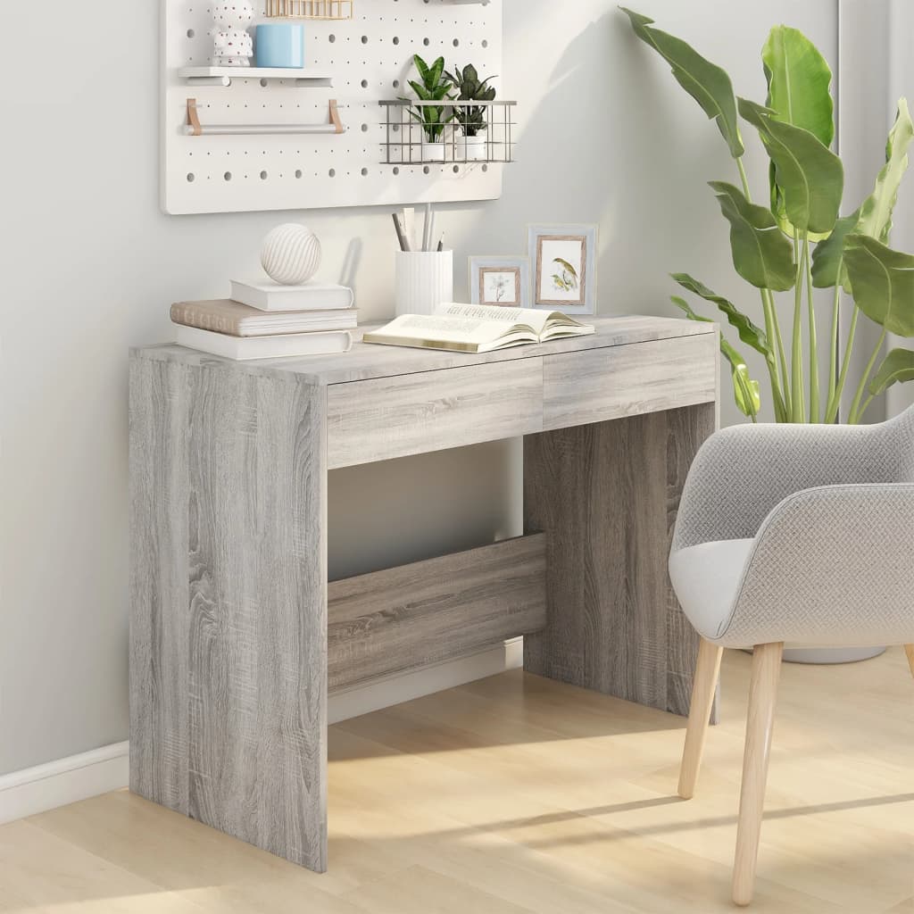 vidaXL Biurko, szary dąb sonoma 101x50x76,5 cm materiał drewnopochodny
