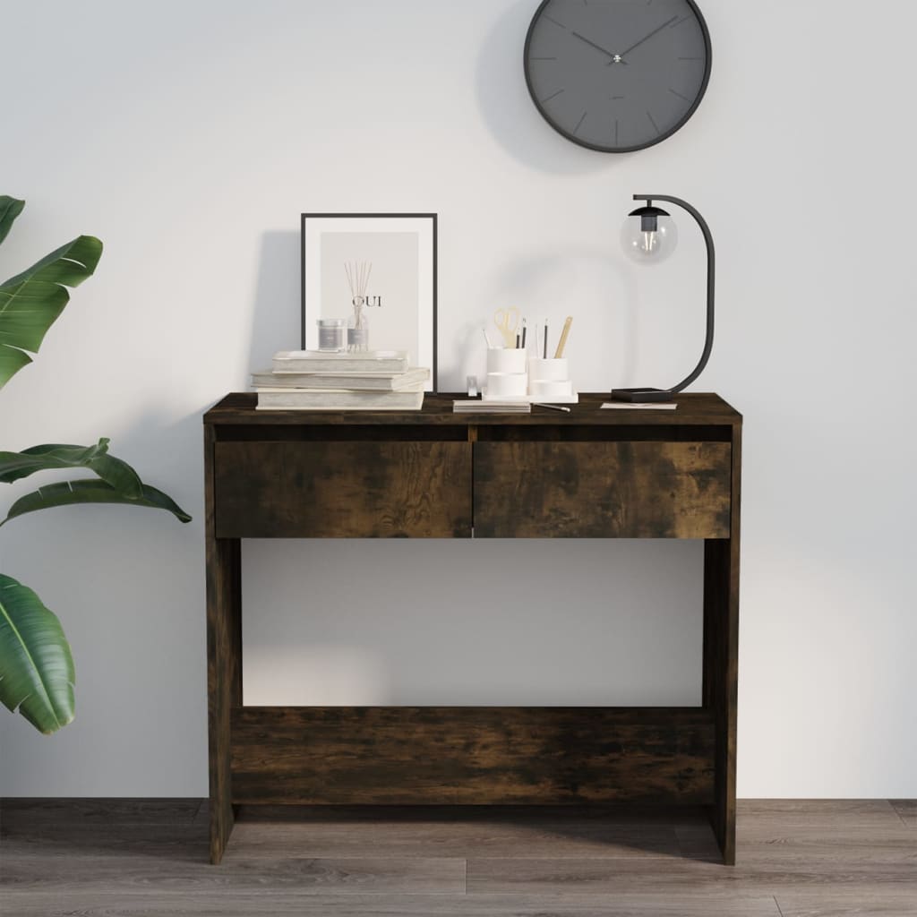vidaXL Stolik konsolowy, przydymiony dąb, 89x41x76,5 cm