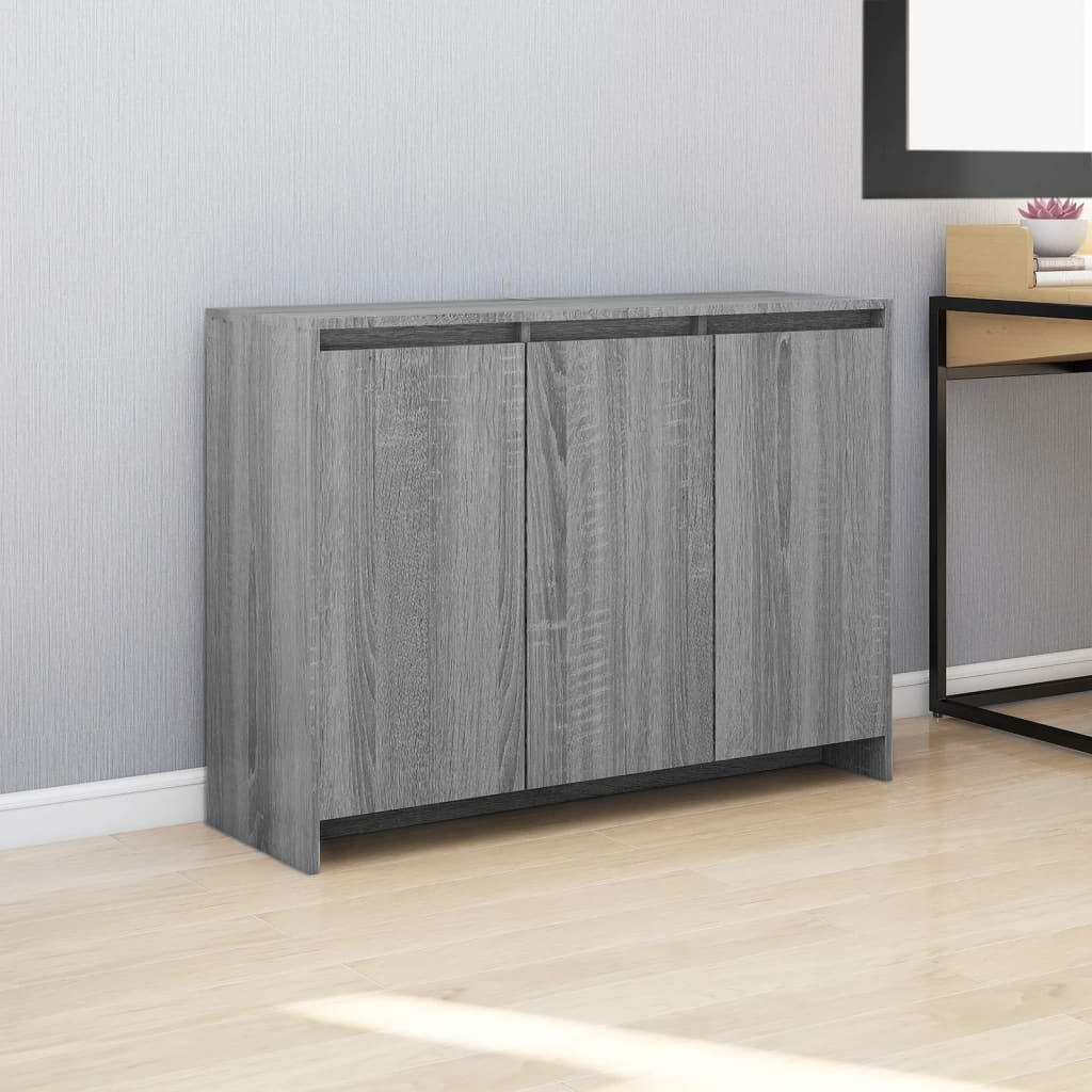 vidaXL Szafka, szary dąb sonoma, 102x33x75 cm, materiał drewnopochodny