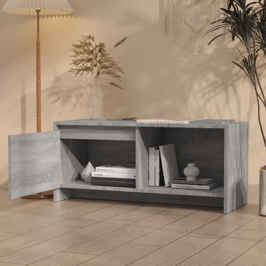vidaXL Szafka pod TV, szary dąb sonoma, 90x35x40 cm