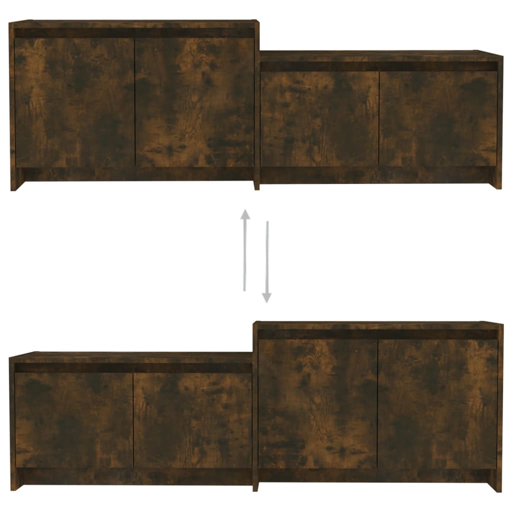 vidaXL Szafka pod TV, przydymiony dąb, 146,5x35x50 cm