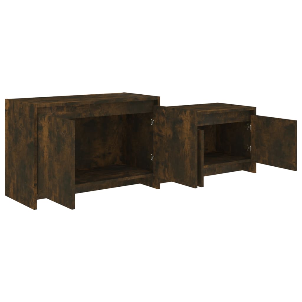 vidaXL Szafka pod TV, przydymiony dąb, 146,5x35x50 cm