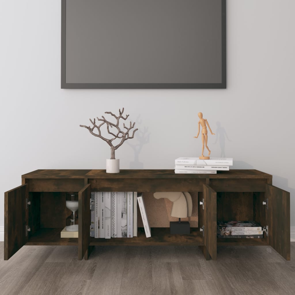 vidaXL Szafka pod telewizor, przydymiony dąb, 120x30x40,5 cm