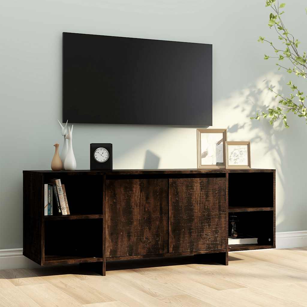 vidaXL Szafka pod TV, przydymiony dąb, 130x35x50 cm
