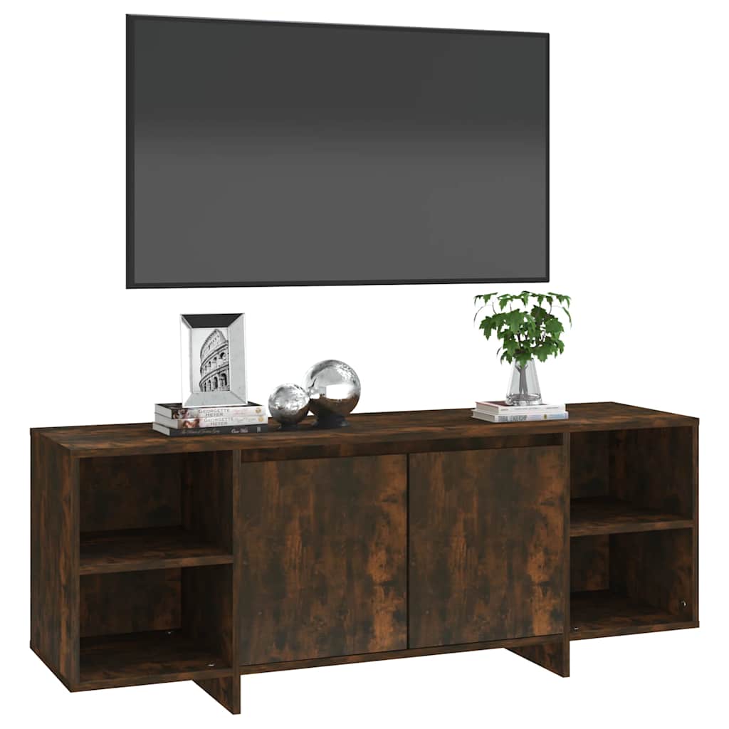 vidaXL Szafka pod TV, przydymiony dąb, 130x35x50 cm