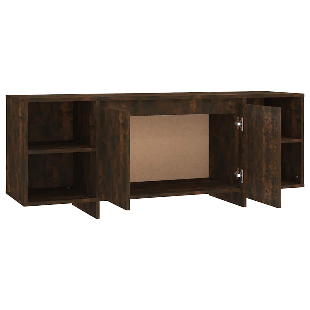 vidaXL Szafka pod TV, przydymiony dąb, 130x35x50 cm