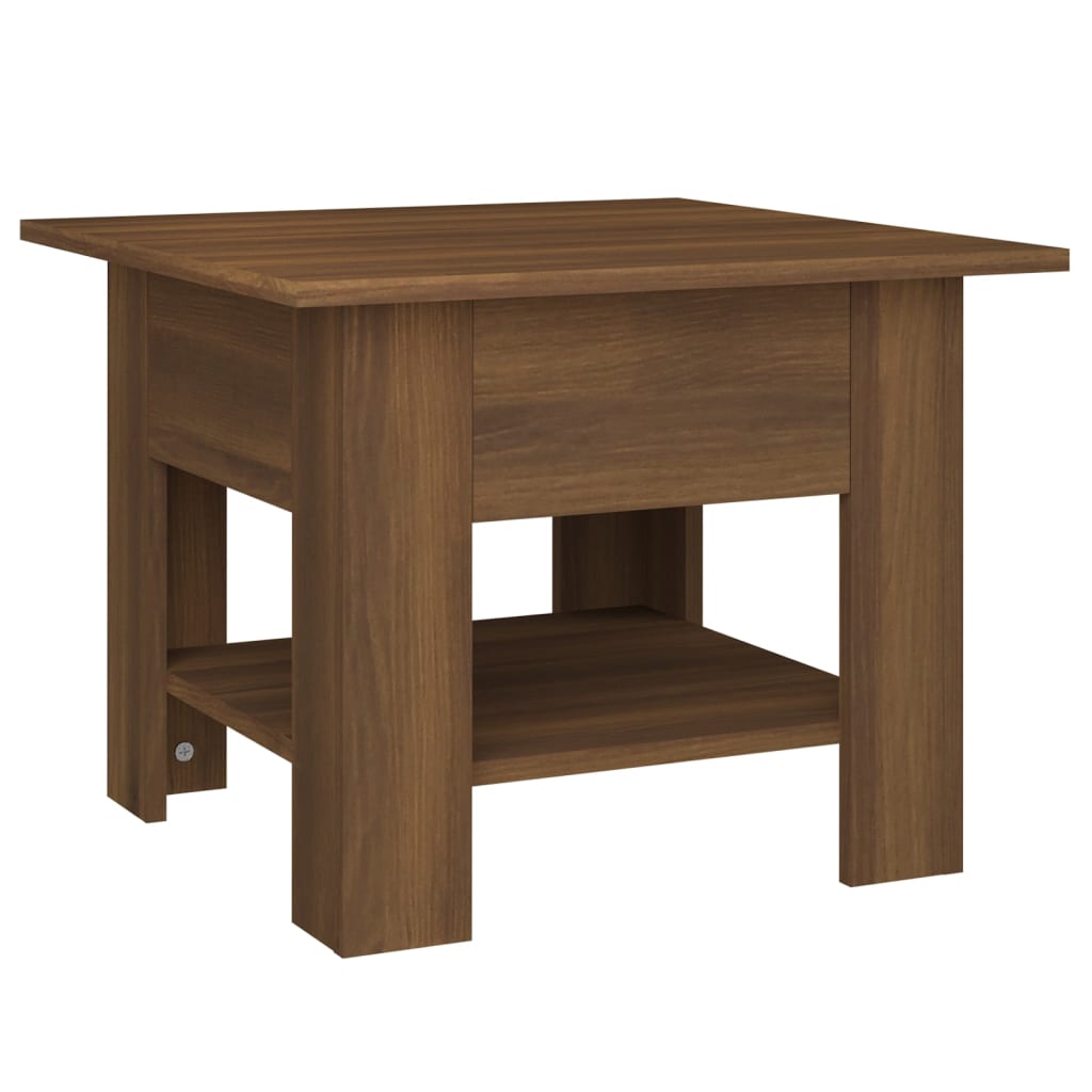 vidaXL Stolik kawowy, brązowy dąb 55x55x42 cm, materiał drewnopochodny