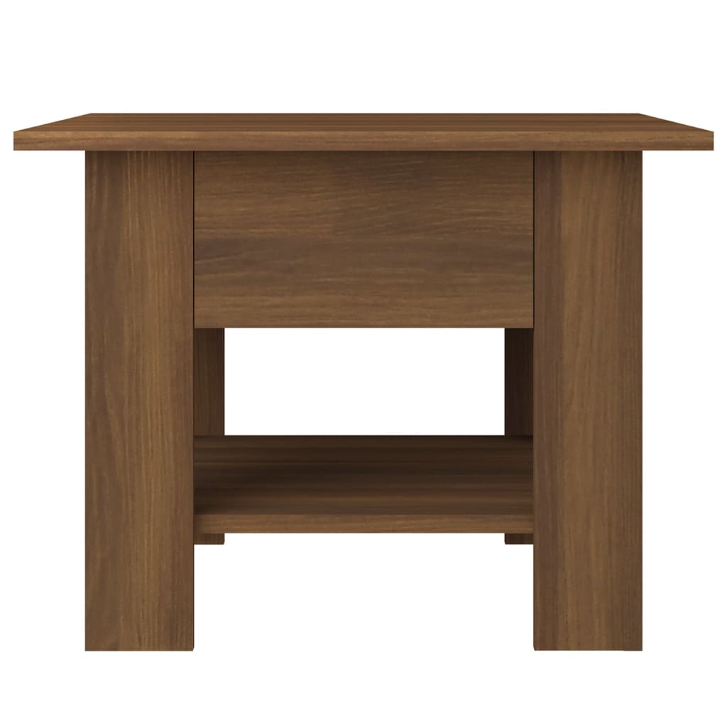 vidaXL Stolik kawowy, brązowy dąb 55x55x42 cm, materiał drewnopochodny
