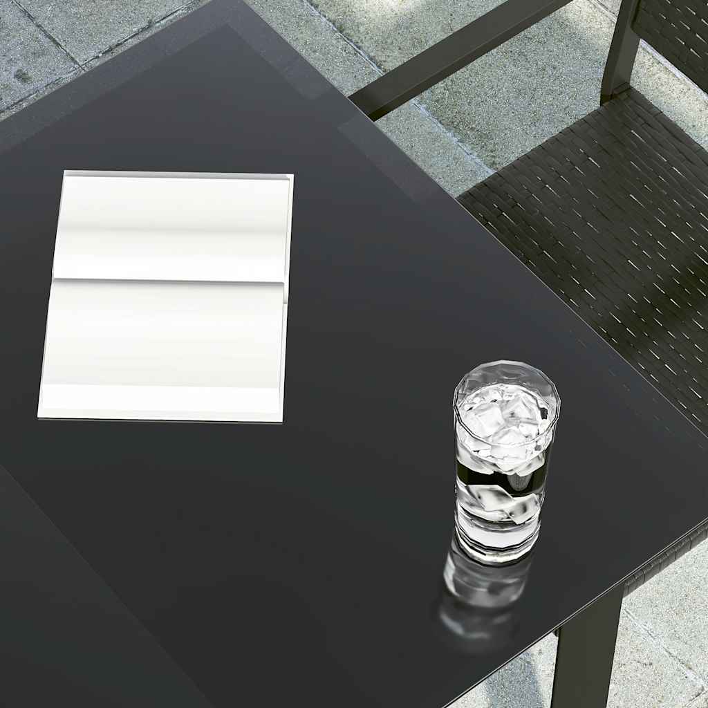 vidaXL Stół ogrodowy, czarny, 140x70x74 cm, stal i szkło