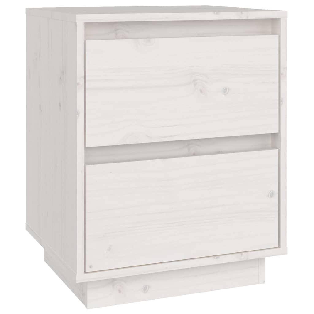 vidaXL Szafki nocne, 2 szt., białe, 40x35x50 cm, lite drewno sosnowe