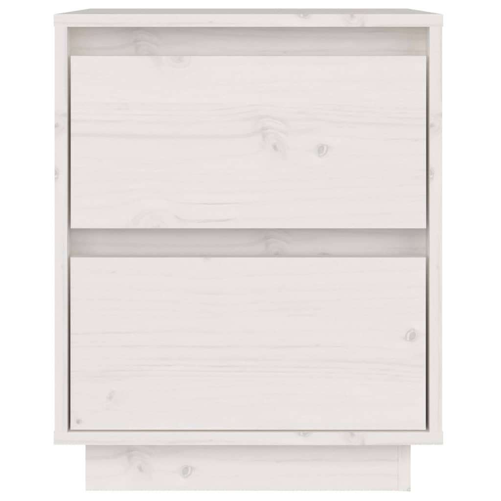 vidaXL Szafki nocne, 2 szt., białe, 40x35x50 cm, lite drewno sosnowe
