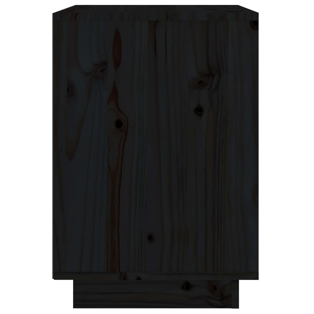 vidaXL Szafki nocne, 2 szt., czarne, 40x35x50 cm, lite drewno sosnowe