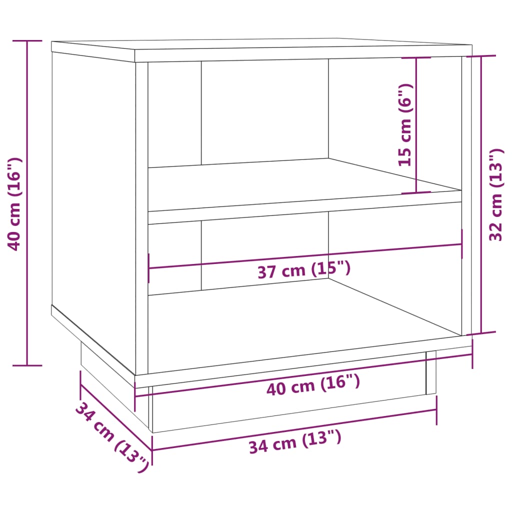 vidaXL Szafki nocne, 2 szt., 40x34x40 cm, lite drewno sosnowe