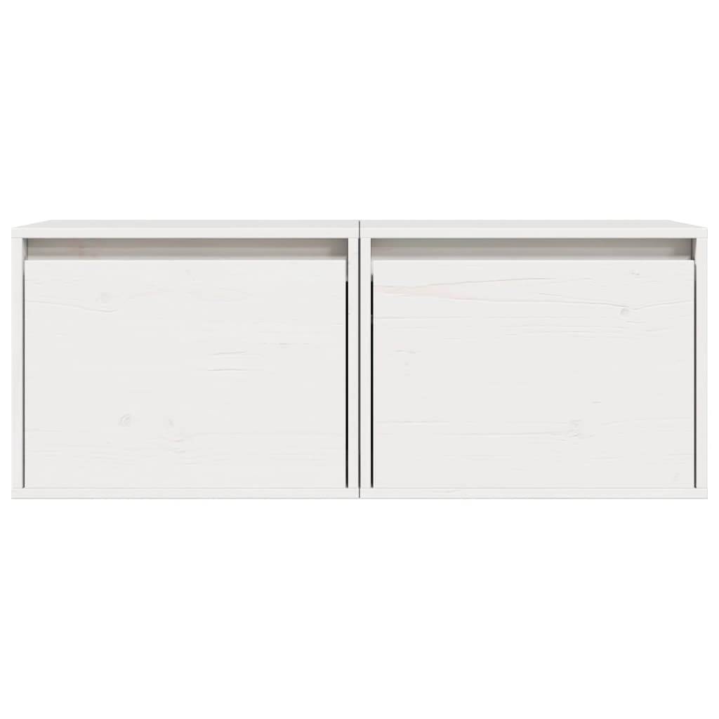 vidaXL Szafki ścienne, 2 szt., białe, 45x30x35 cm, lite drewno sosnowe