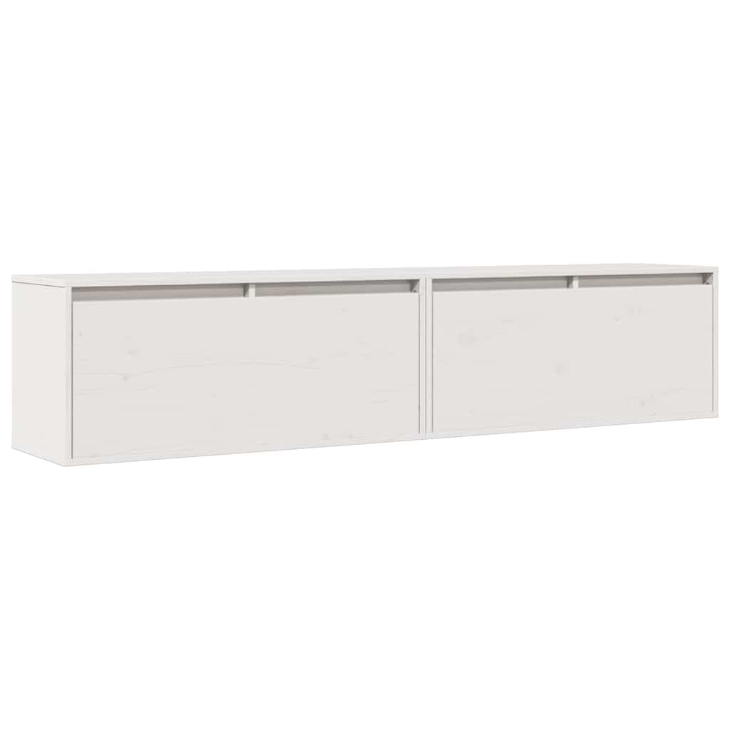 vidaXL Szafki ścienne, 2 szt., białe, 80x30x35 cm lite drewno sosnowe