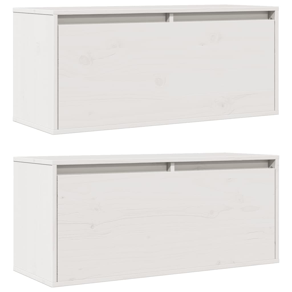 vidaXL Szafki ścienne, 2 szt., białe, 80x30x35 cm lite drewno sosnowe