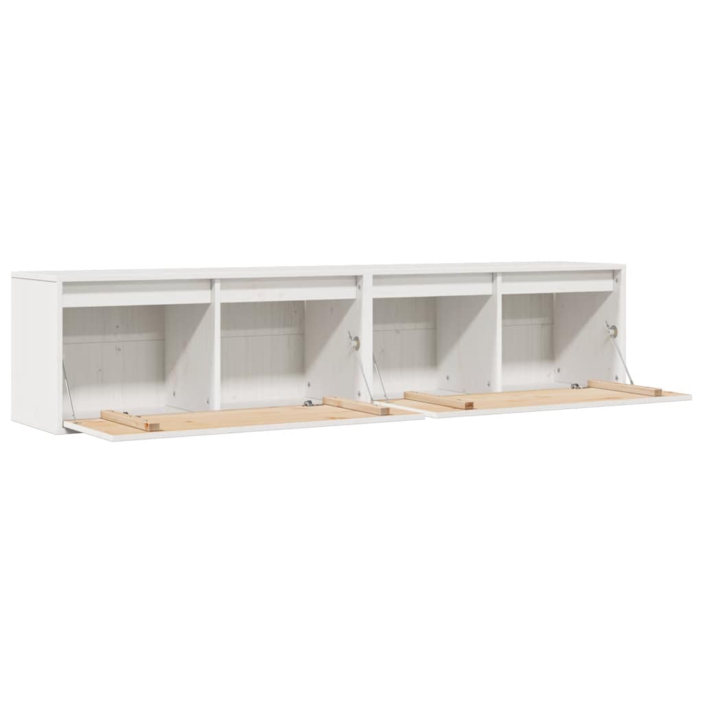 vidaXL Szafki ścienne, 2 szt., białe, 80x30x35 cm lite drewno sosnowe