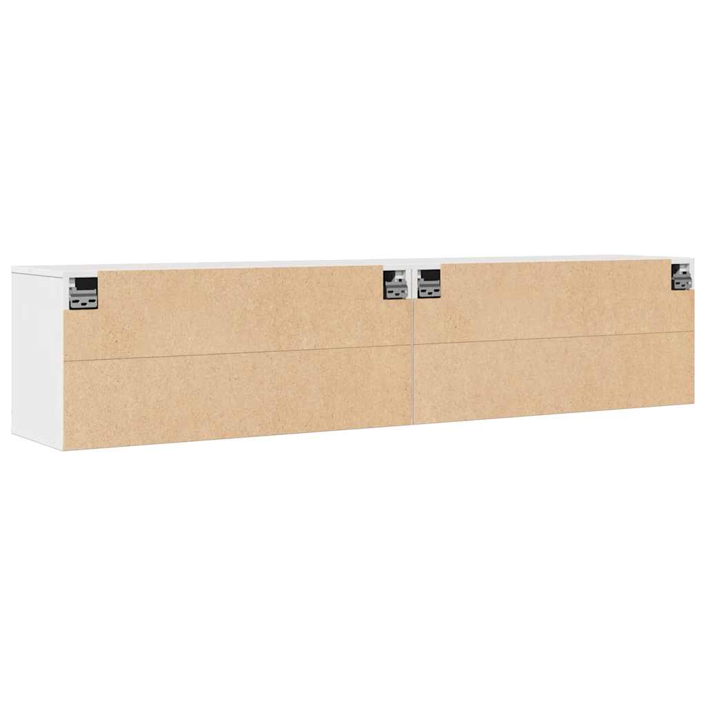 vidaXL Szafki ścienne, 2 szt., białe, 80x30x35 cm lite drewno sosnowe