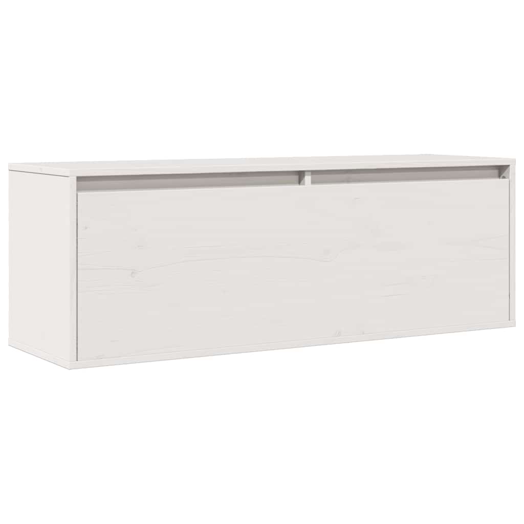 vidaXL Szafka ścienna, biała, 100x30x35 cm, lite drewno sosnowe
