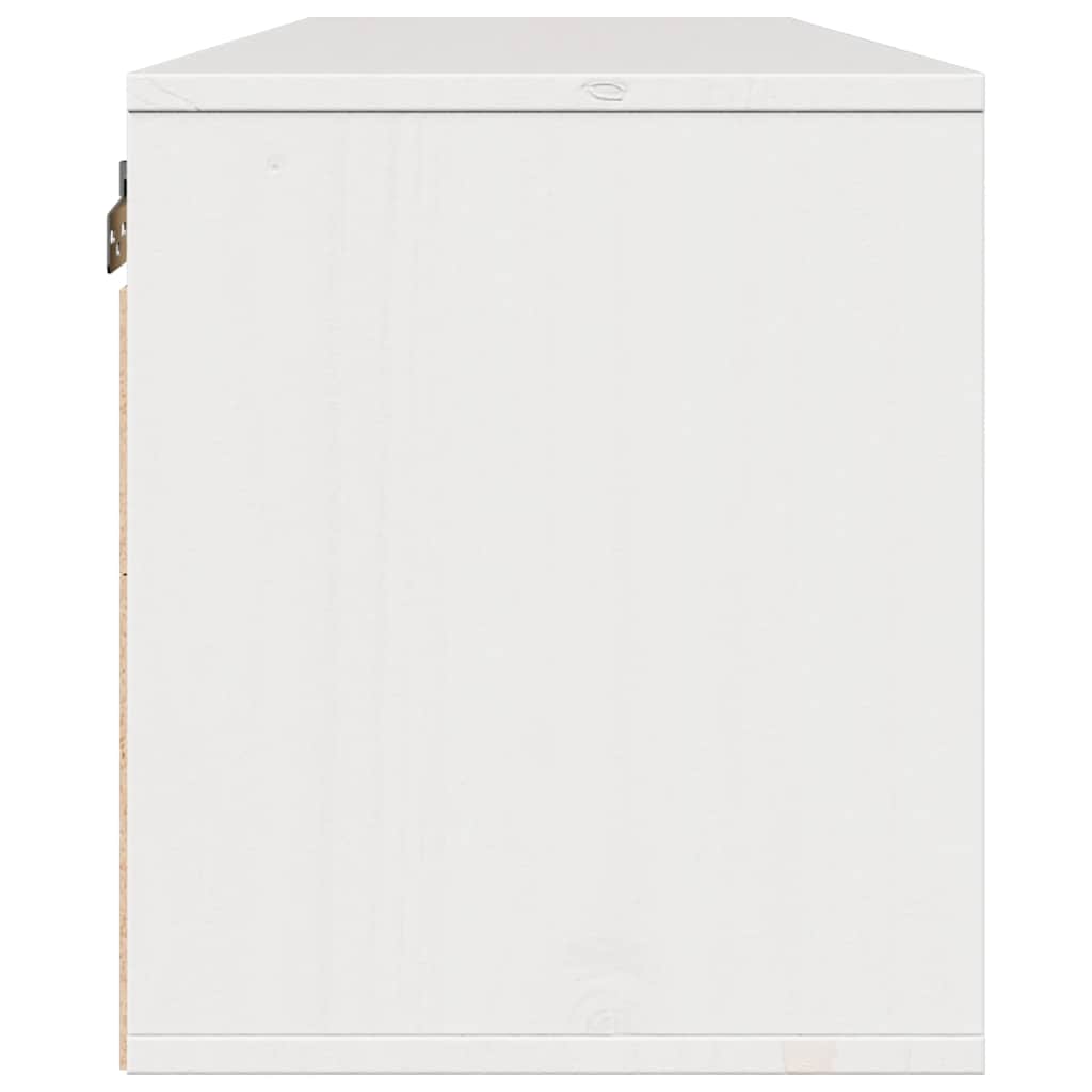 vidaXL Szafka ścienna, biała, 100x30x35 cm, lite drewno sosnowe