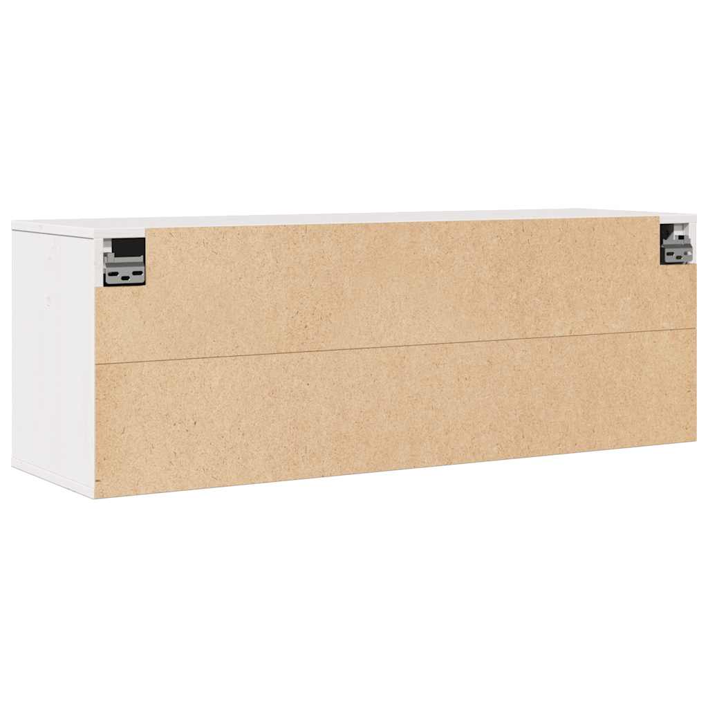 vidaXL Szafka ścienna, biała, 100x30x35 cm, lite drewno sosnowe