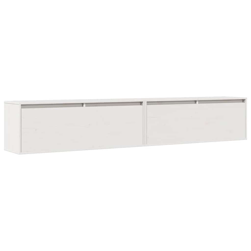 vidaXL Szafki ścienne, 2 szt., białe, 100x30x35 cm, drewno sosnowe