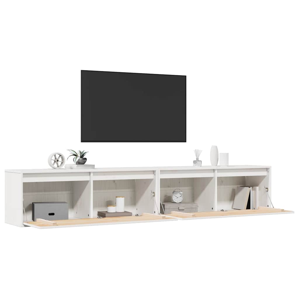 vidaXL Szafki ścienne, 2 szt., białe, 100x30x35 cm, drewno sosnowe