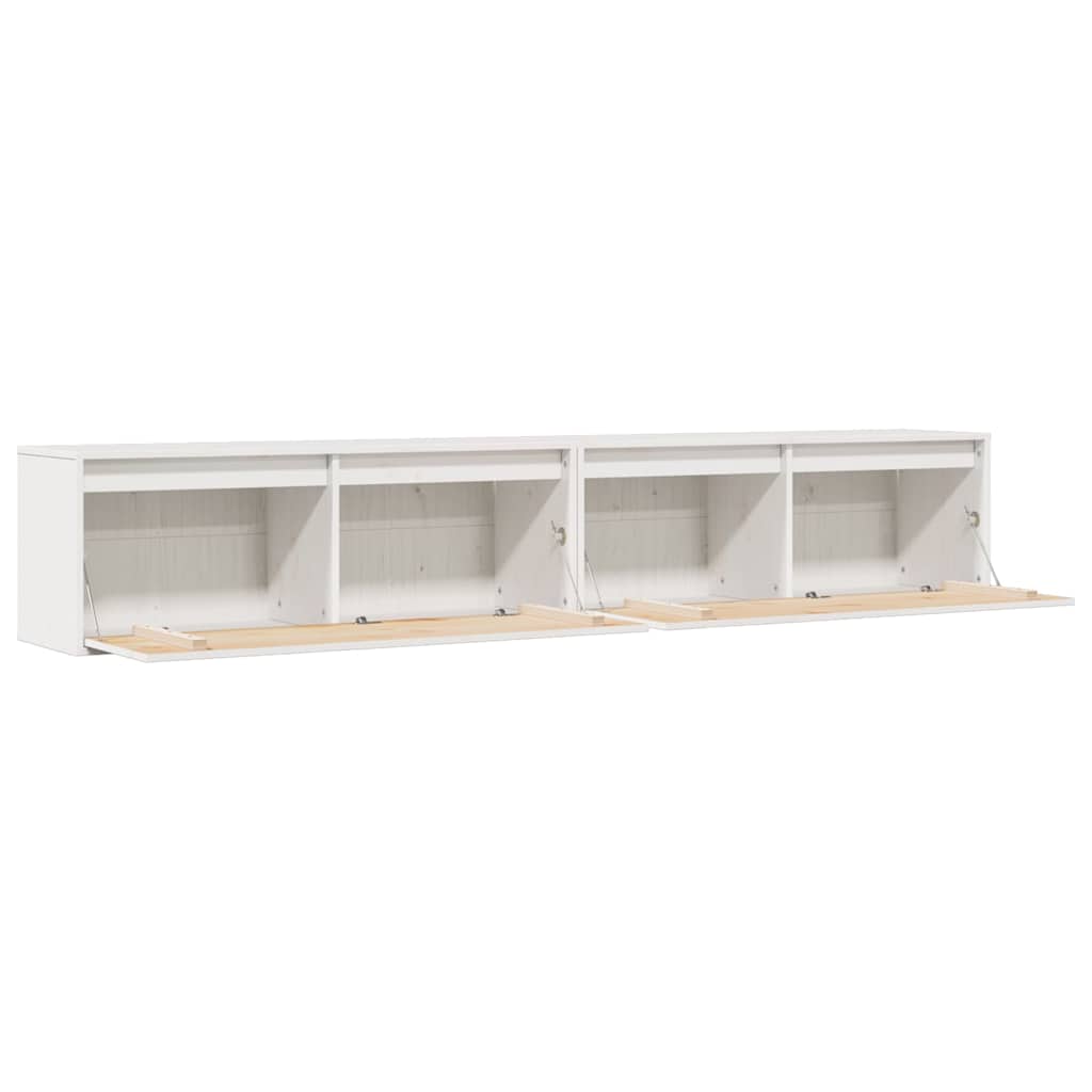 vidaXL Szafki ścienne, 2 szt., białe, 100x30x35 cm, drewno sosnowe
