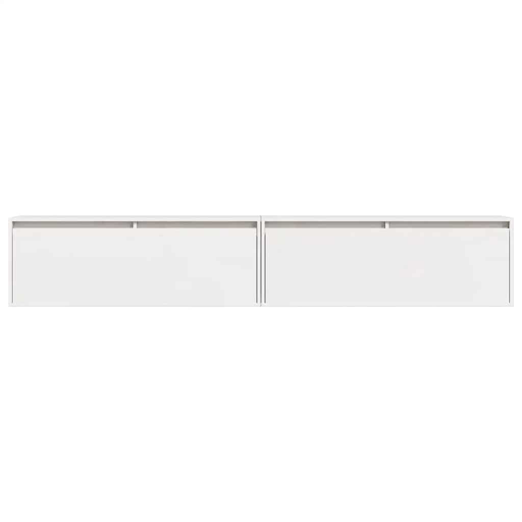 vidaXL Szafki ścienne, 2 szt., białe, 100x30x35 cm, drewno sosnowe