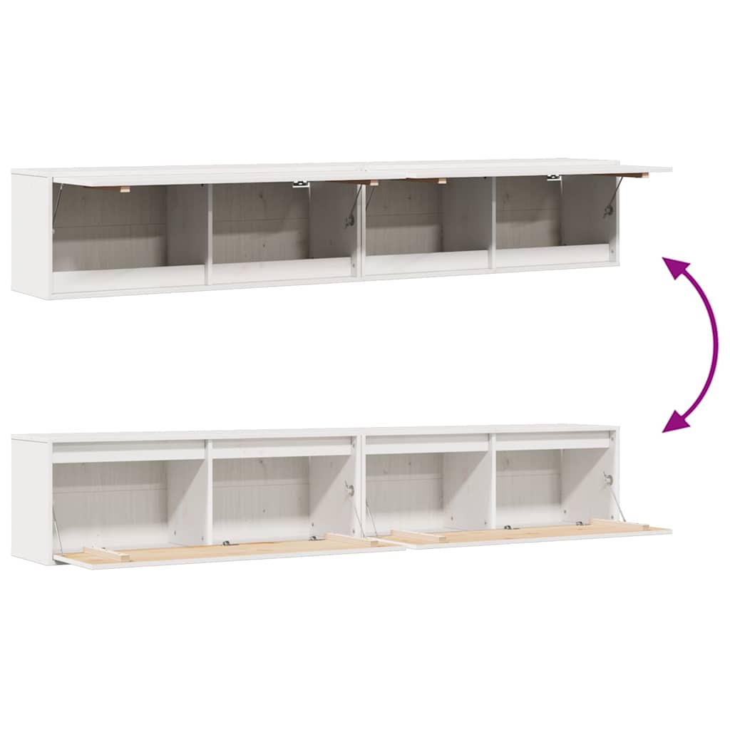 vidaXL Szafki ścienne, 2 szt., białe, 100x30x35 cm, drewno sosnowe