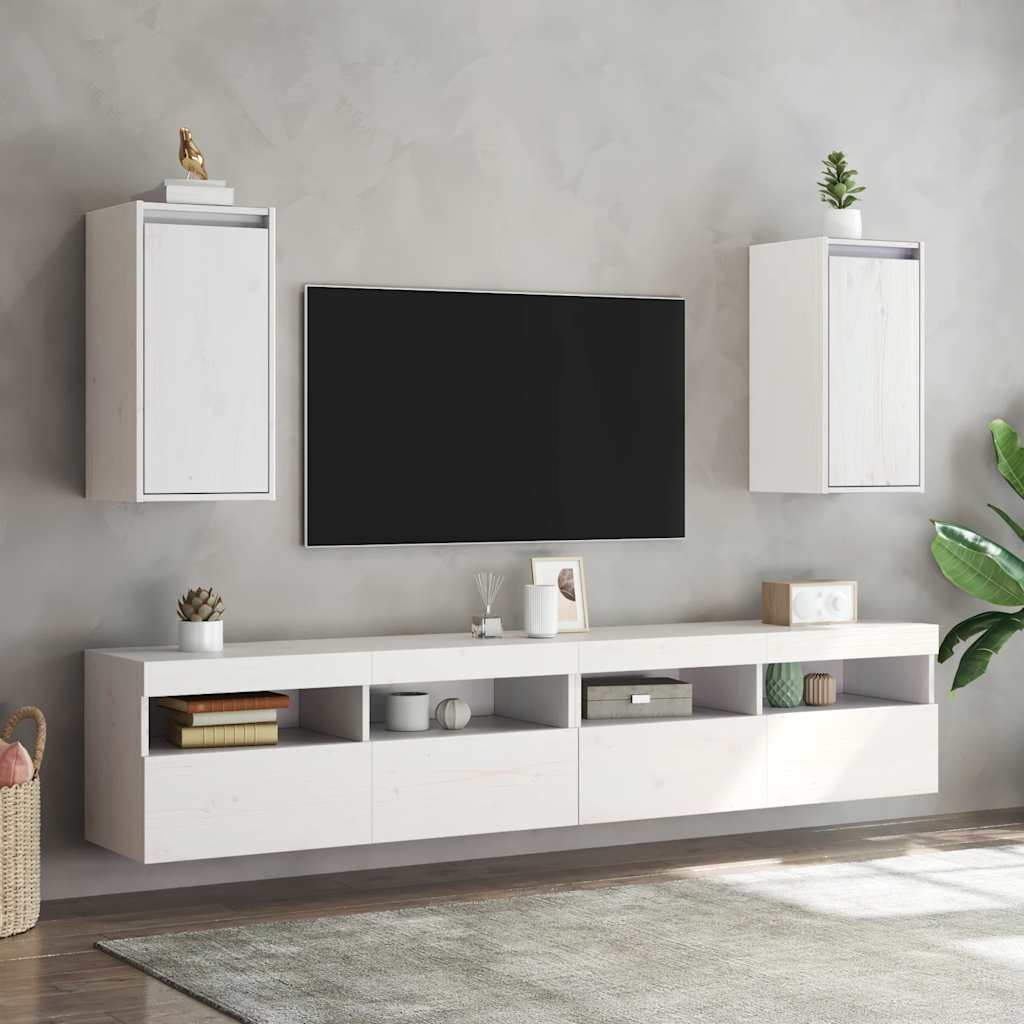 vidaXL Szafki ścienne, 2 szt., białe, 30x30x60 cm, drewno sosnowe