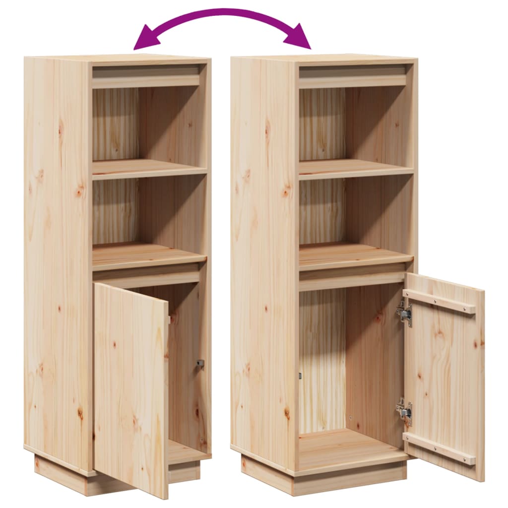 vidaXL Szafka, 37x34x110 cm, lite drewno sosnowe