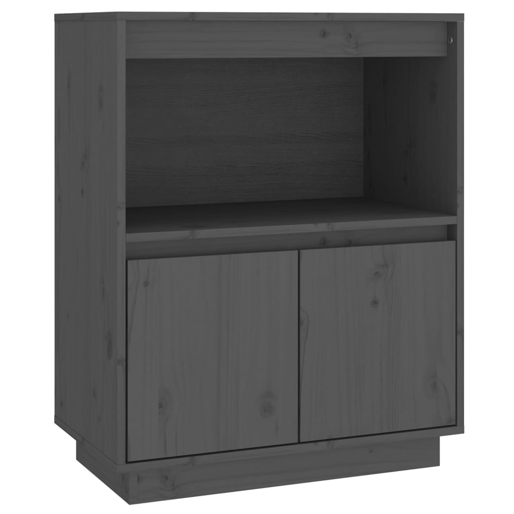vidaXL Szafka, szara, 60 x 34 x 75 cm, lite drewno sosnowe