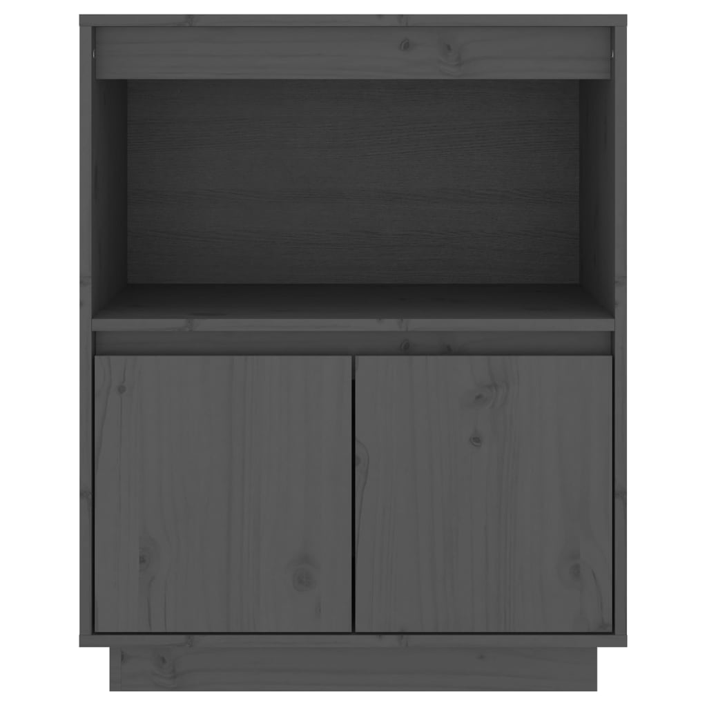 vidaXL Szafka, szara, 60 x 34 x 75 cm, lite drewno sosnowe