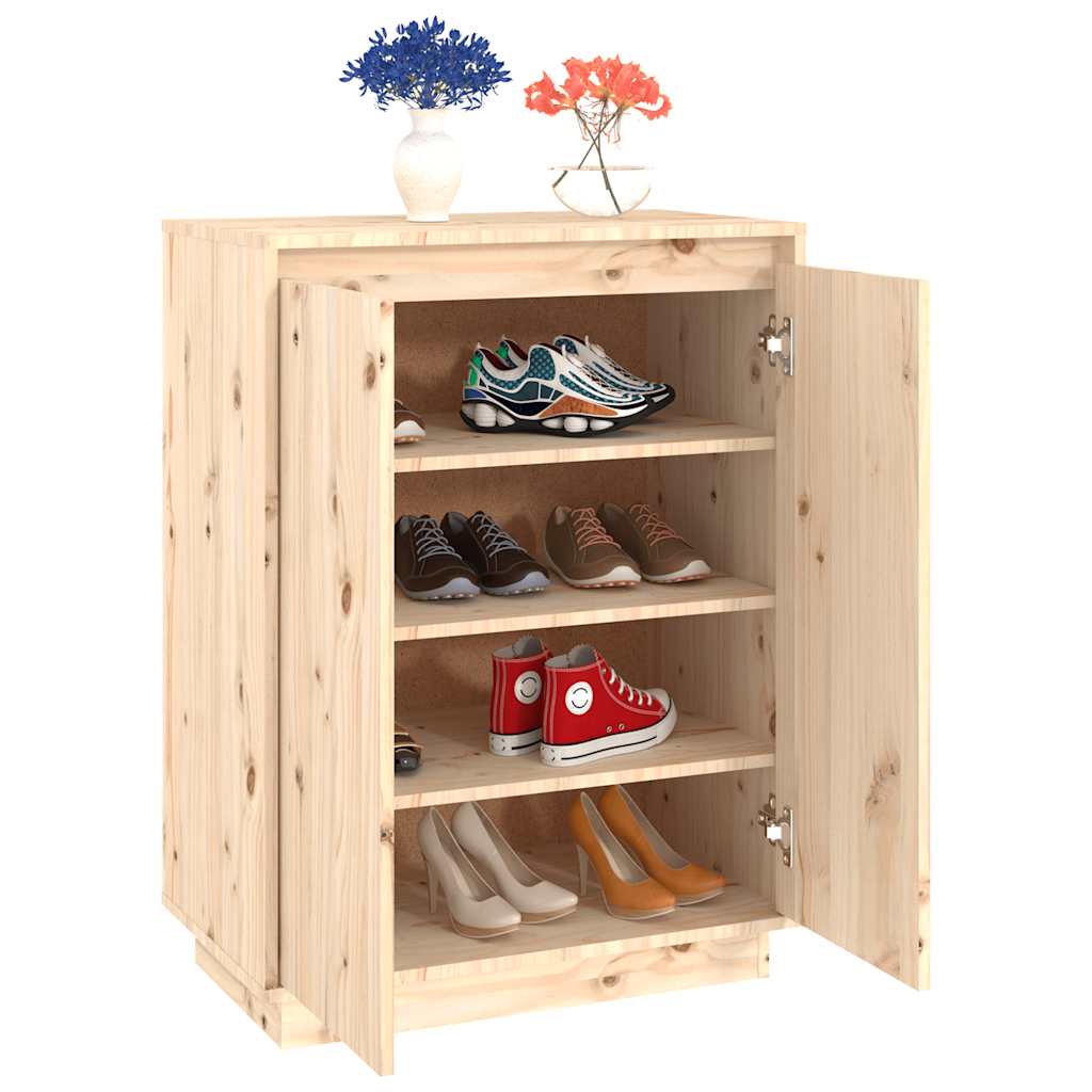 vidaXL Szafka na buty, 60x35x80 cm, lite drewno sosnowe