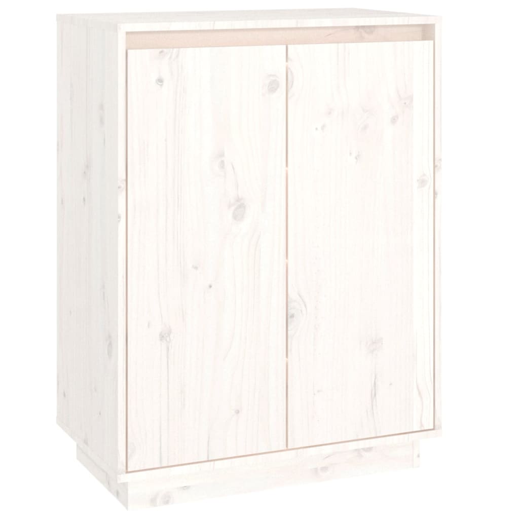 vidaXL Szafka na buty, biała, 60x35x80 cm, lite drewno sosnowe