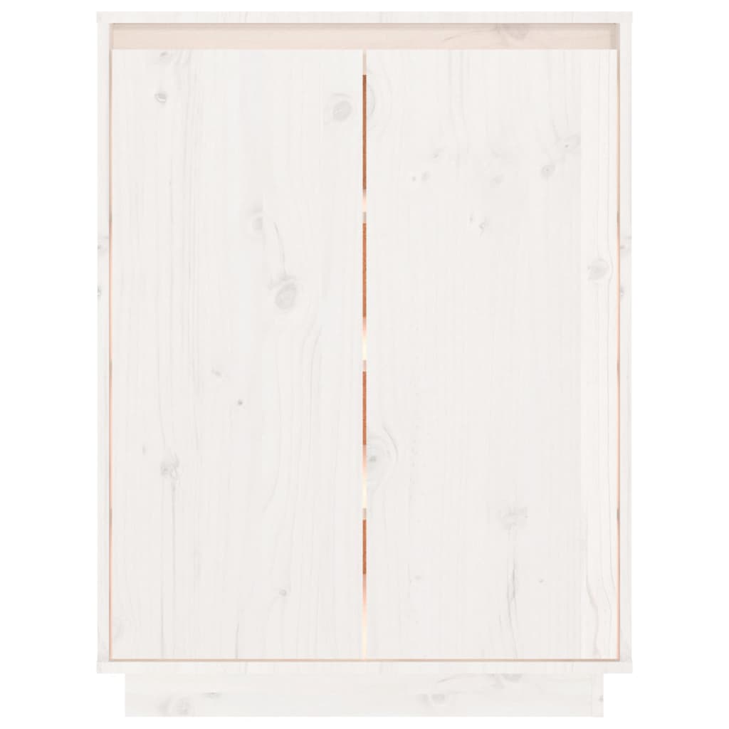 vidaXL Szafka na buty, biała, 60x35x80 cm, lite drewno sosnowe