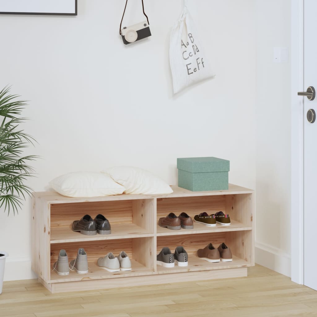 vidaXL Szafka na buty, 110x34x45 cm, lite drewno sosnowe