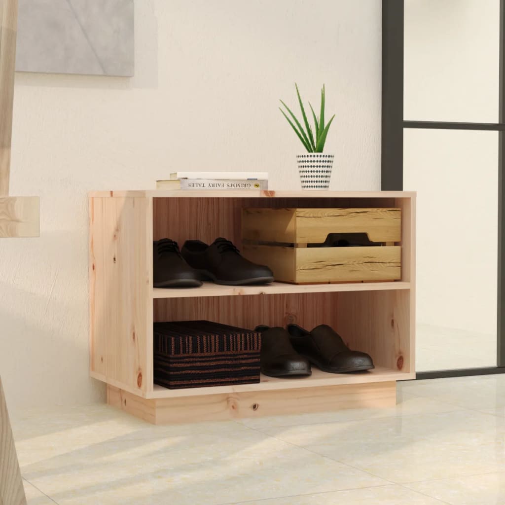 vidaXL Szafka na buty, 60x34x45 cm, lite drewno sosnowe