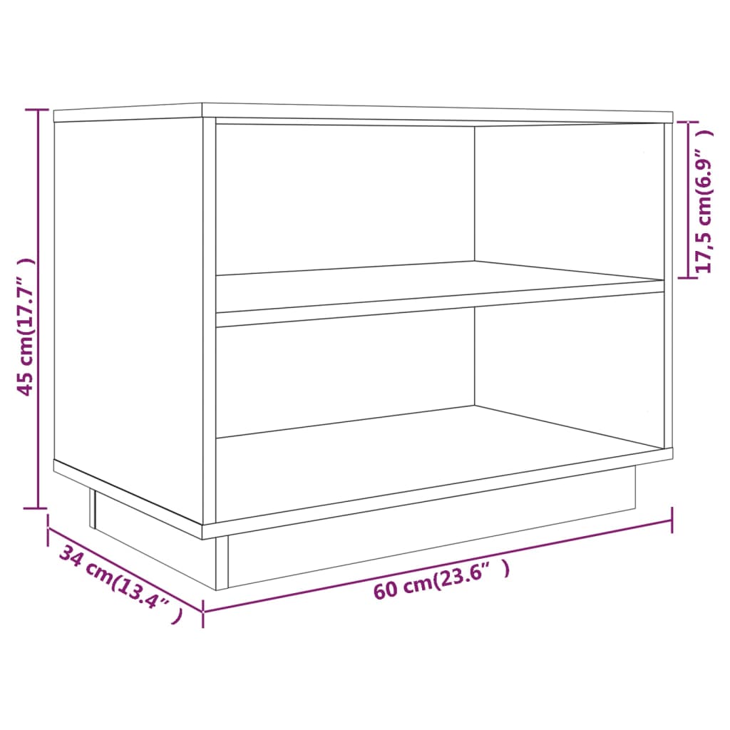 vidaXL Szafka na buty, 60x34x45 cm, lite drewno sosnowe