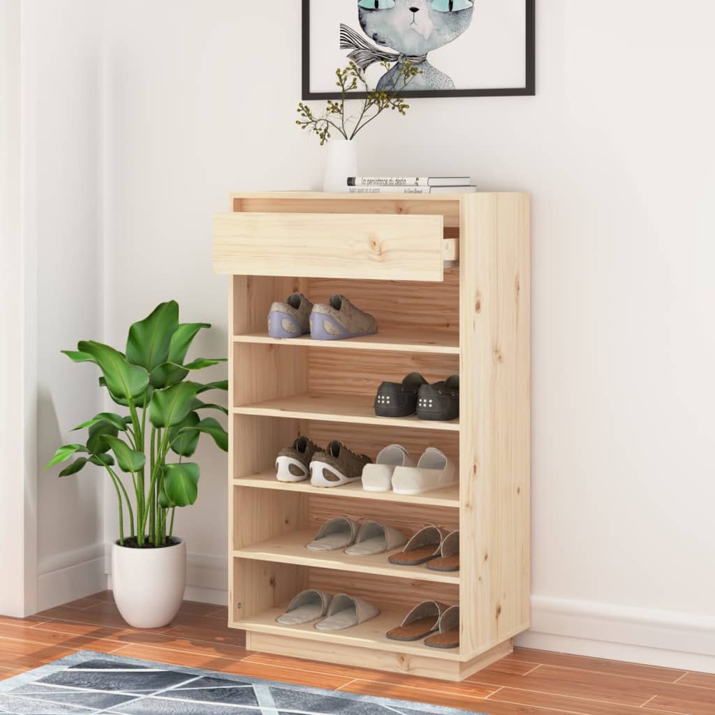 vidaXL Szafka na buty, 60x34x105 cm, lite drewno sosnowe