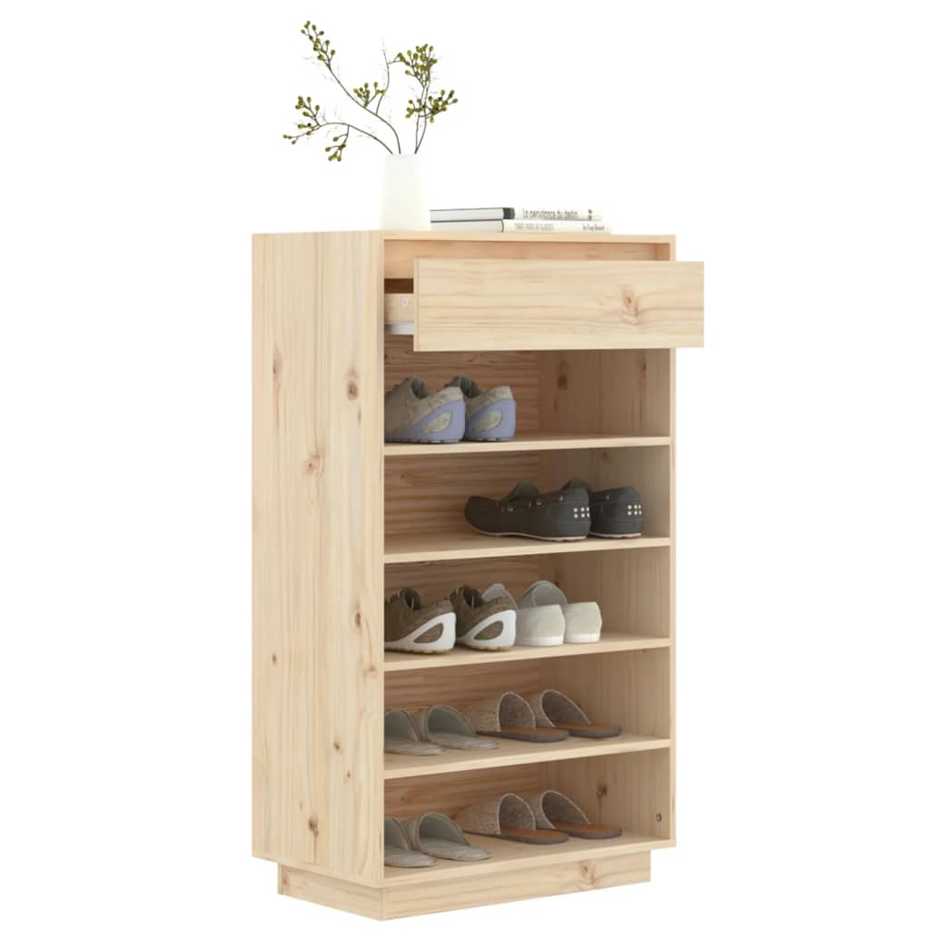vidaXL Szafka na buty, 60x34x105 cm, lite drewno sosnowe
