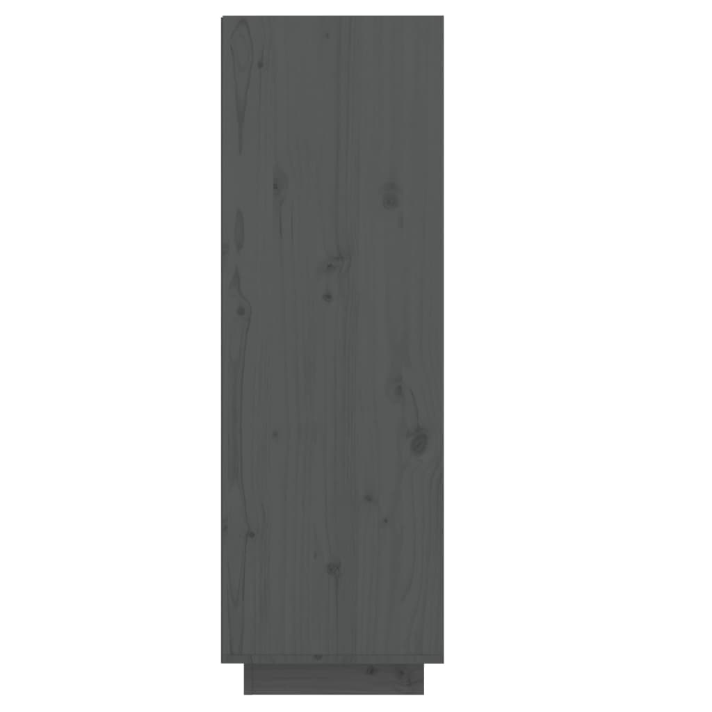 vidaXL Szafka na buty, szara, 30x34x105 cm, lite drewno sosnowe